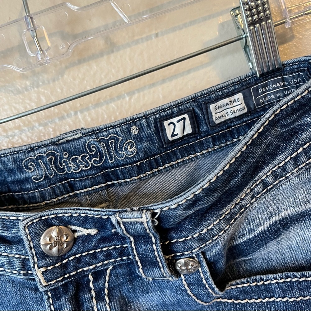 Miss‎ Me Ankle Skinny Jeans size 27 Sequin Pockets - Picture 5 of 5